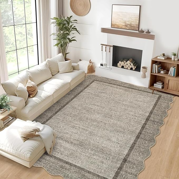 GarveeHome Scalloped Washable Rugs 10x13 Rug by GarveeHome