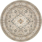 8ft Round Vintage Living Room Area Rug - Image 7