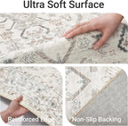 befbee 5x7 Area Rugs for Living Rooms, Stain Resistant Neutral Washable Rugs - Image 3