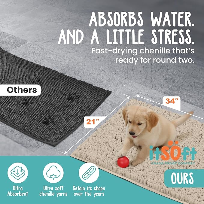 Dog Rugs for Muddy Paws 34x21 | Cleaner Mud Free Floors | Muddy Dogs Mats for - Image 3
