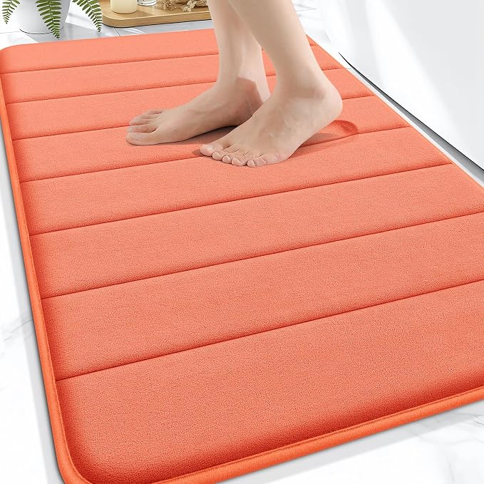OLANLY Memory Foam Bath Mat 34x21, Super Soft Absorbent Bathroom Rugs, Quick Dry by OLANLY