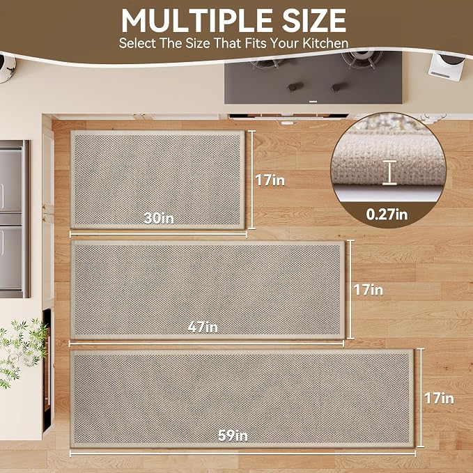 Kitchen Rugs Non-Slip and Washable, Kitchen Mats - Image 2