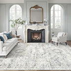 Soalmost 9x12 Area Rugs for Living Room, Non Slip Machine Washable Vintage Rugs by Soalmost