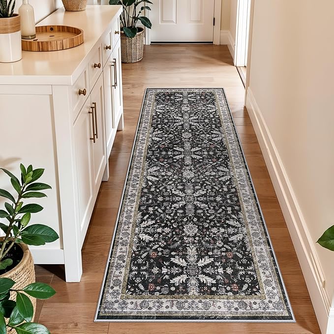 2x6 Washable Kitchen Runner Rug – Non-Slip Boho Vintage Carpet Runner by BYYVOORugsforYourHome