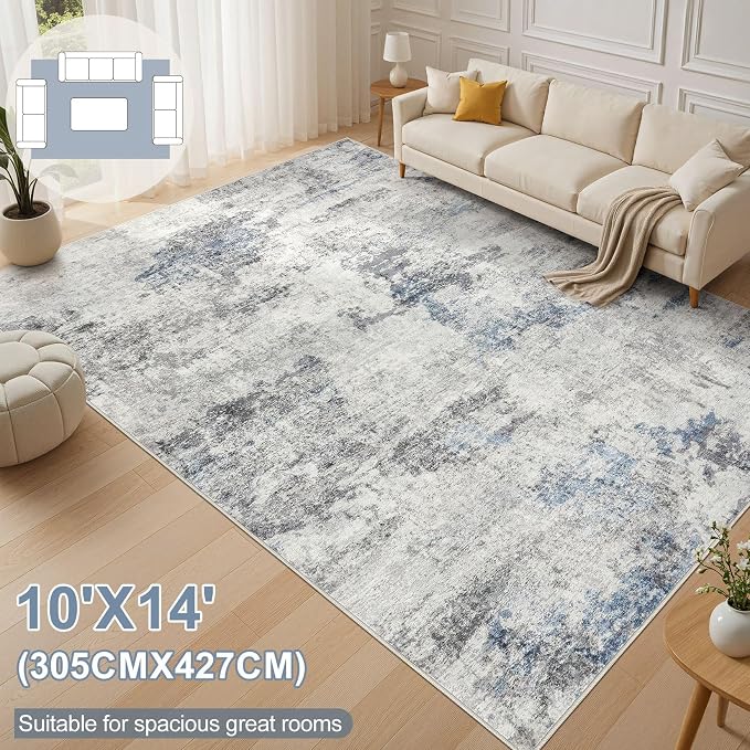 DMOYEST 10x14 Area Rug for Living Room, Washable & Non Slip Large Indoor Carpet - Image 3