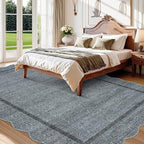 GarveeHome Scalloped Area Rug 4x6 Washable Rug Modern Floor Cover Soft Low Pile - Image 2