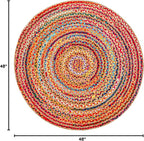 Hausattire Bohemian Braided Rug 4' Round - Image 2