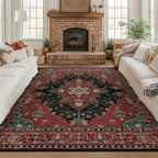 RELEANY Area Rugs Square 8ft Washable Non-Slip, Floral Vintage Distress - Image 2