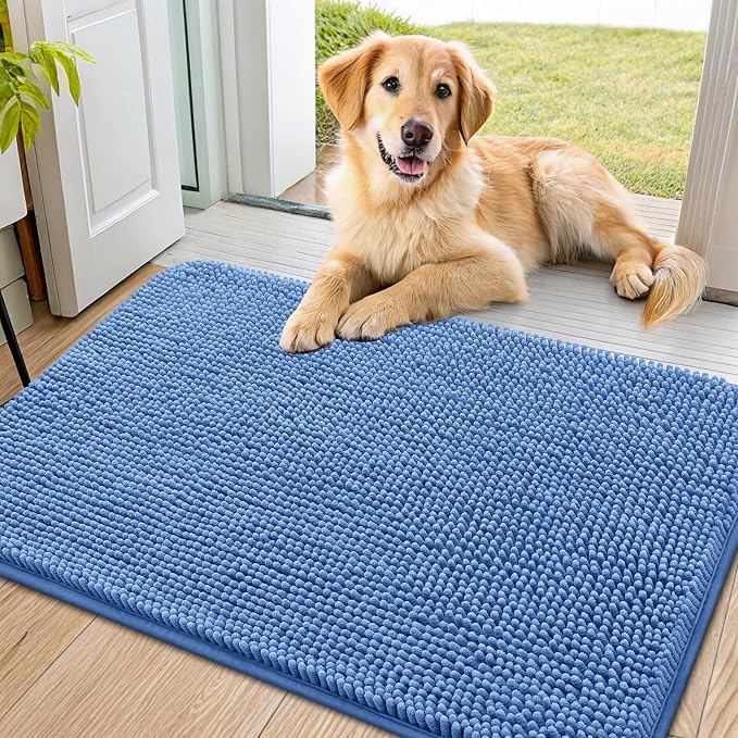 Smiry Dog Door Mat for Muddy Paws 36x24, Absorbent Dirt Trapper, Non-Slip by Smiry
