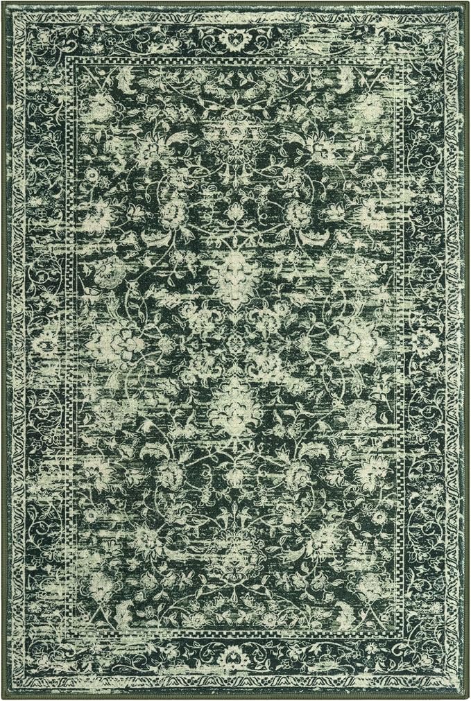 KILOCOCO Small Area Rug 2x3 Entryway Rugs Printed Vintage Floral Washable Rug - Image 10