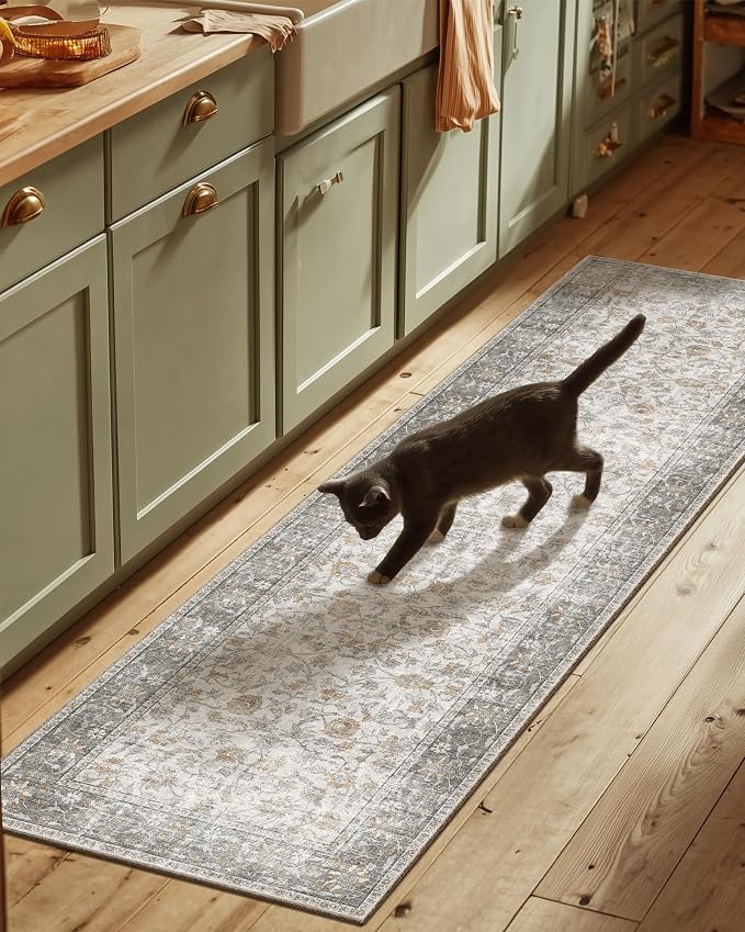 Washable Kitchen Rug Runners for Hallways: 2'6"x8' Bedroom Rug Non Slip by palohom