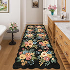 DUKINO 3x8 Washable Runner Rug, Soft Indoor Floral Non Slip Long Runner Rug - Image 3