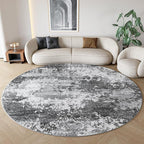 Washable 5 FT Round Rug Grey Circle Area Rugs - Image 7