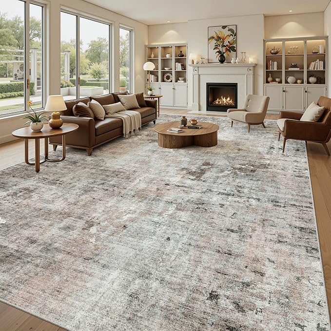 Soalmost 10x14 Area Rugs for Living Room, Non Slip Machine Washable Vintage Rugs - Image 2