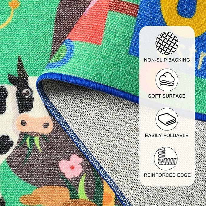 Kids Rug for Playroom, 4x6 ABC Educational Carpet for Classroom, Fun Alphabet - Image 4