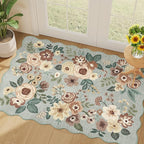 DUKINO 2x3 Entryway Rug, Floral Washable Indoor Door Mat by DUKINO