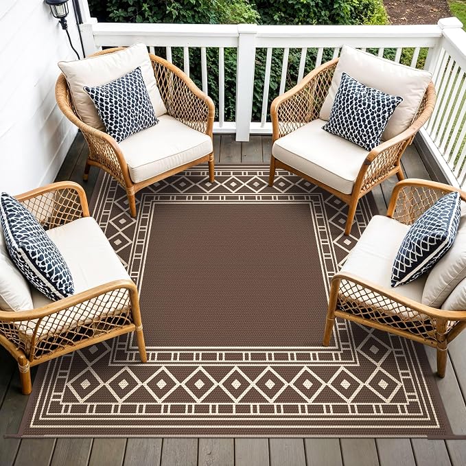 GENIMO Outdoor Rug Waterproof for Patio Decor, Outside Area Mat for Rv - Image 5