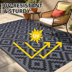 Smiry Waterproof Outdoor Rug 6x9 ft, Reversible Plastic Straw Patio Camping Rugs - Image 5