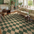 Lahome Colette Checkered Washable Rugs 8x10, Easy Jute Rug by Lahome