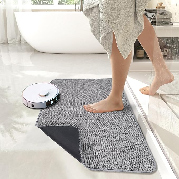 Bosap Bath Mat, Ultra Thin Bathroom Rugs, Rubber Bath Mats - Image 7