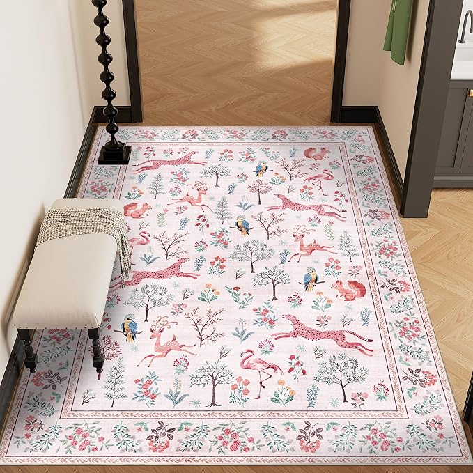 DUKINO 4x6 Rug, Washable Animal Area Rug - Image 5