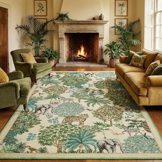 GarveeHome Jungle 8x10 Area Rug Washable Rugs by GarveeHome