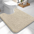 OLANLY Toilet Rugs U-Shaped 24x24, Extra Soft Absorbent Chenille Contour by OLANLY