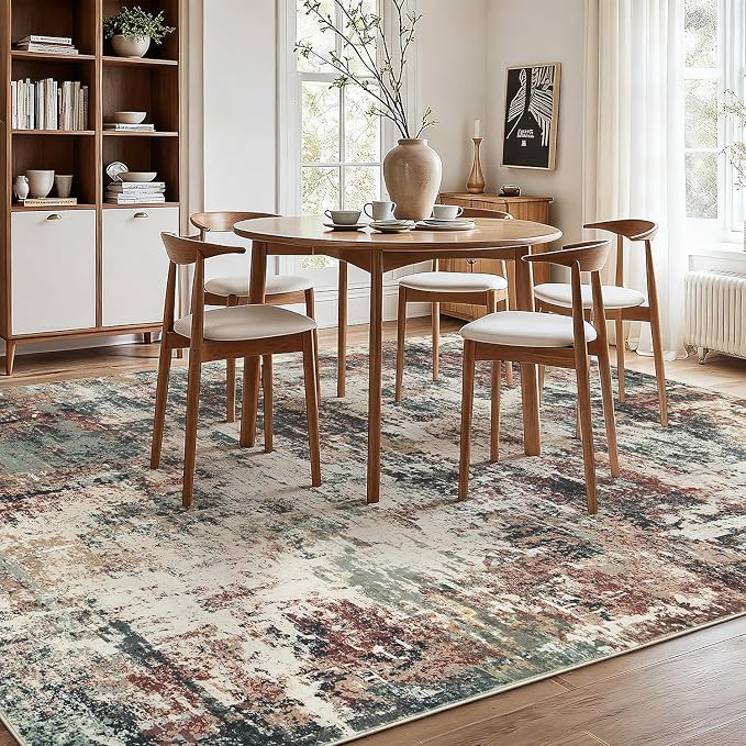Rugflix 9x12 Area Rugs for Living Room, Washable Large Rug Stain-Resistant Low - Image 3