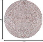 JONATHAN Y Boho Medallion Indoor Outdoor Round Area Rug 4 Ft Red/Taupe - Image 2