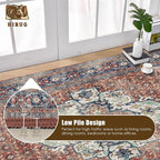 Washable Area Rug 4' x 6' Vintage Traditional Persian Mat - Image 5