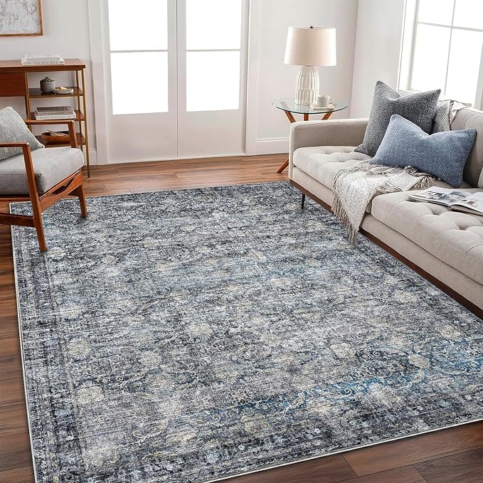 CHAMPLANT Washable Area Rug 8'x10' Boho Design Non-Shedding Non-Slip Easy Care - Image 2