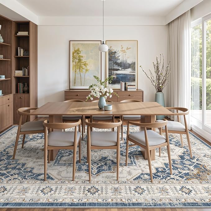 befbee 8x10 Area Rug for Living Rooms, Stain Resistant Neutral Washable Rugs - Image 8