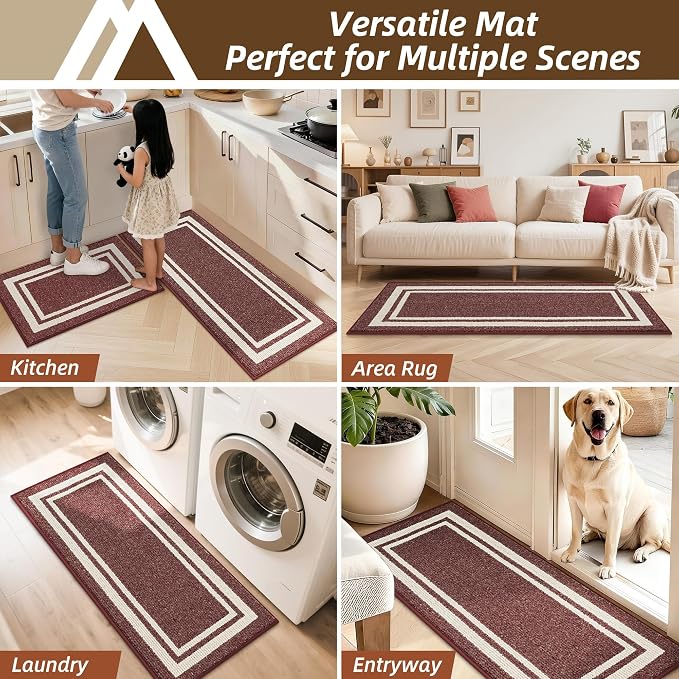 COSY HOMEER Kitchen Rugs Non-Slip 20" x30/20 x48 Inch Thick Polypropylene - Image 6