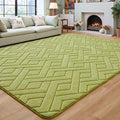 5x7 Green Washable Area Rug for Bedroom Living Room, Modern Geometric Shag by VisittheFlagover