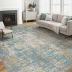 6x9 Area Rugs Living Room: Washable Large Abstract Neutral Modern Soft Rugs by LOONGRUG