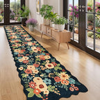 DUKINO 2.6x12 Runner Rug for Hallway, Non Slip Floral Washable Kitchen Rug - Image 3