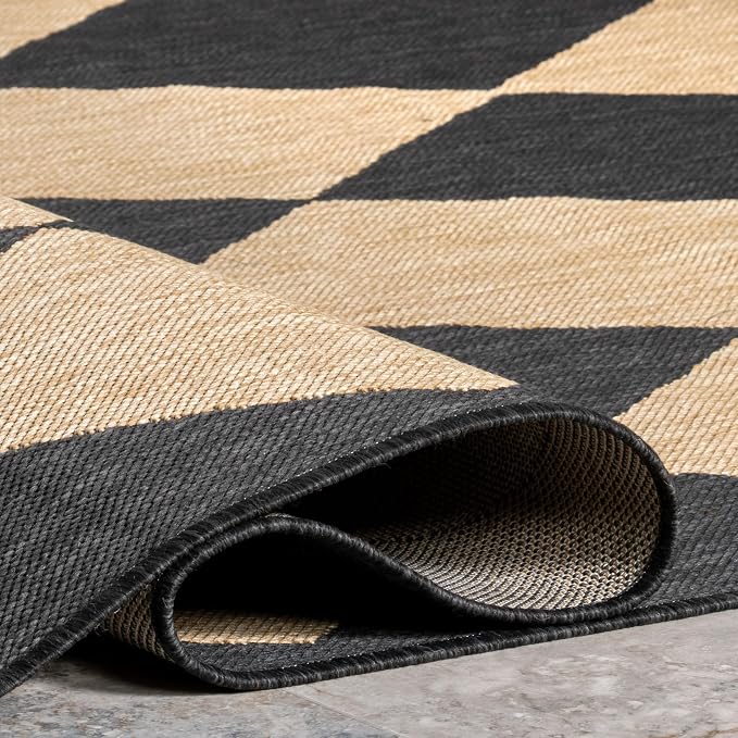 Nuloom Outdoor Performance Collection Sabina Dark Grey/Ivory, High Traffic - Image 8