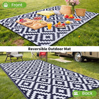 Smiry Waterproof Outdoor Rug 9X18 ft, Reversible Plastic Straw Patio Camping - Image 6