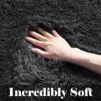 ONASAR Black Area Rugs 9x12 Living Room, Large Fluffy Shag Bedroom Rug - Image 2