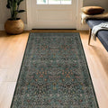 Dark Green Washable 3x6 Runner Rug by HazoHaus