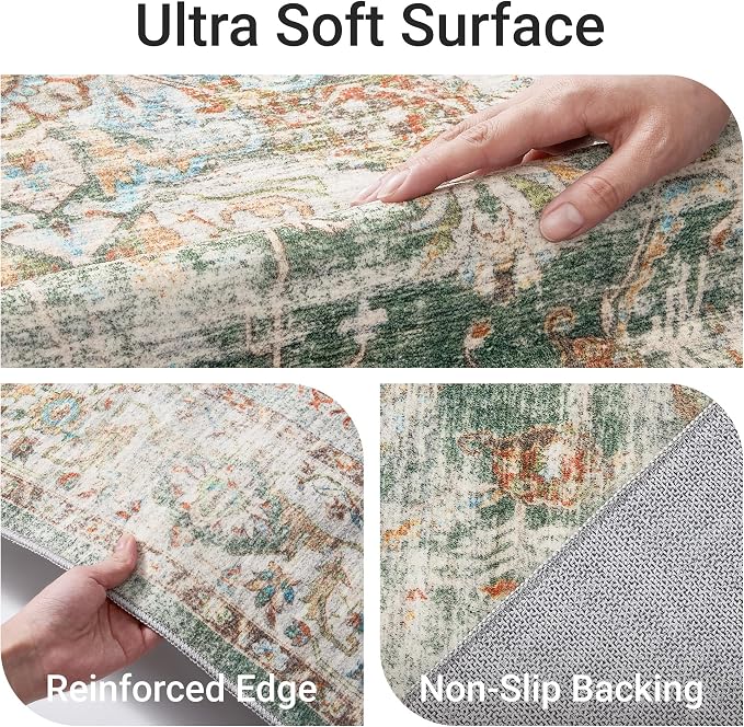 befbee 10x14 Area Rugs, Ultra-Thin Washable Rugs - Image 3