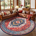 SERISSA Boho Round Area Rug, 8ft Washable Non-Slip Circle Rug, Ultra Soft Large by SERISSAHomeDecorCollection