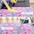 Tepook Soft Rainbow Rug 8x10 for Girls Room, Cute Fluffy Girls Bedroom Area Rug - Image 7