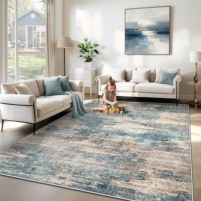 XLUEZ 6x9 Area Rugs for Living Room, Washable Modern Abstract Large Area Rug by XLUEZ