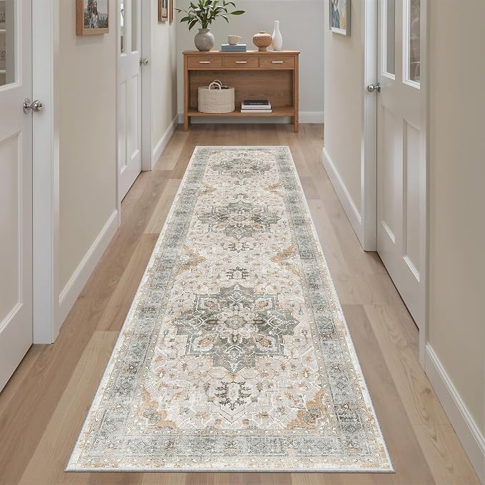 Madane Runner Rug 2x8, Washable Hallway Runner Rugs, Non-Slip Low-Pile Soft - Image 2