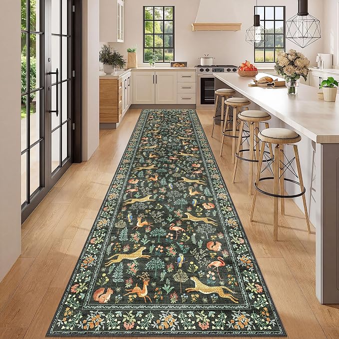 DUKINO 3x12 Runner Rug, Non Slip Animal Print Runner Rug - Image 3
