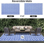 Smiry Waterproof Outdoor Rug 4x6 ft, Reversible Plastic Straw Patio Camping Rugs - Image 3