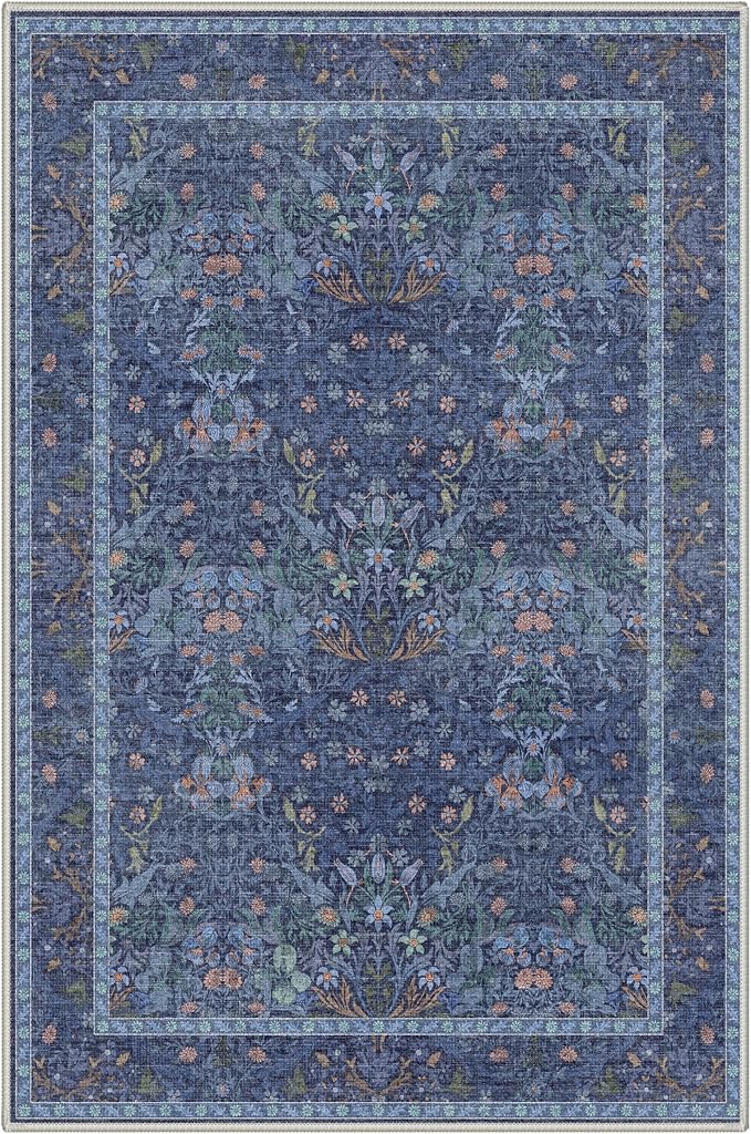 GENIMO 2x3 Washable Rug Non Slip Low Pile Entryway Rug, Modern Floral Foliage - Image 6