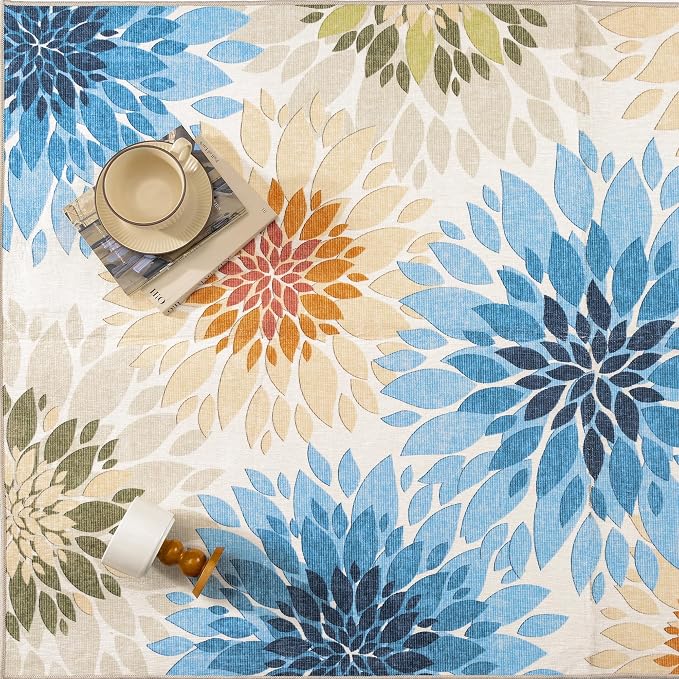 6x9 Indoor Outdoor Area Rug Washable Patio Rug Colorful Non Slip Non Shedding - Image 9