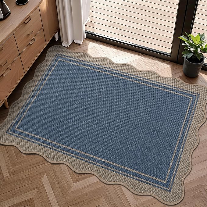 Easy Jute Kitchen Rug 2x3 Front Door Mat Washable Non Slip Entryway Rug by Zeeinx